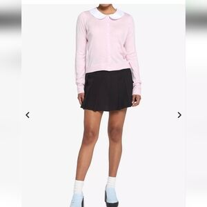 NWT Hot Topic Peter Pan Collar Cardigan Sweater M Barbiecore 90s Y2K School